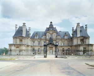 Udsigt over vestfacaden på Chateau de Maisons-Laffitte, bygget 1642-51